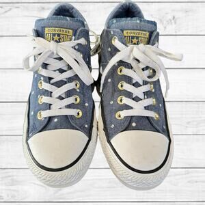 S6. Converse Chuck Taylor All Star Madison OX Low Sneakers Denim Polka Dot SZ:9